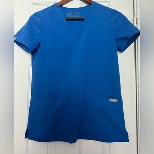 Figs Casma Three-pocket Scrub Top, Royal Blue XXS
